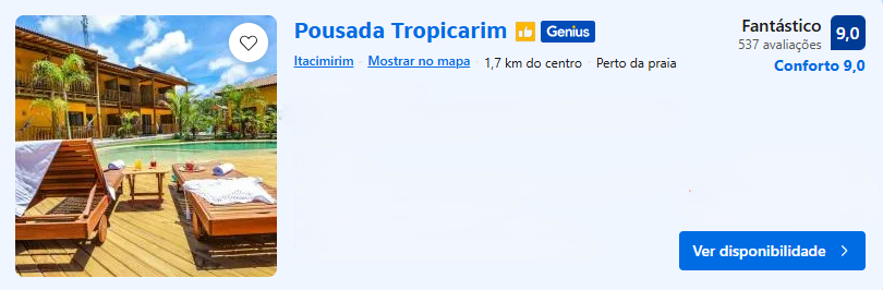 Pousada Tropicarim | Imagem: Booking.com