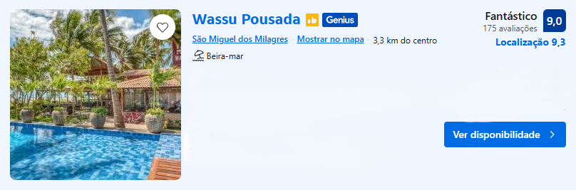 Wassu Pousada | Imagem: Booking.com