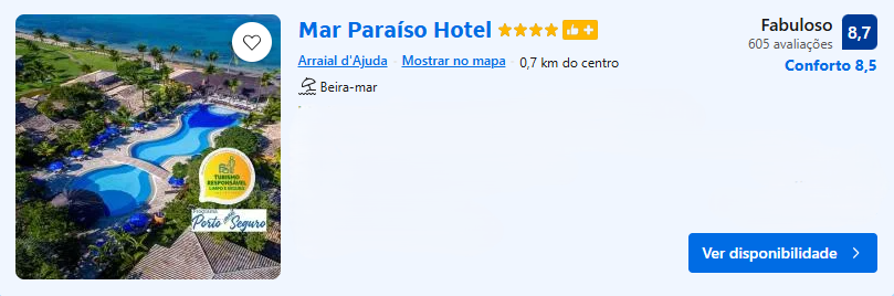 Mar Paraíso Hotel | Imagem: Booking.com