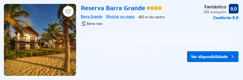 Reserva Barra Grande | Imagem: Booking.com