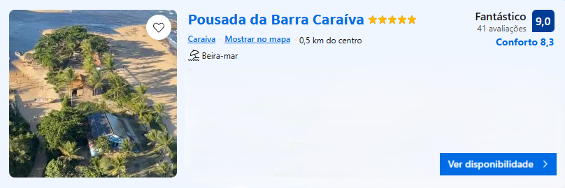 Pousada da Barra Caraíva | Imagem: Booking.com