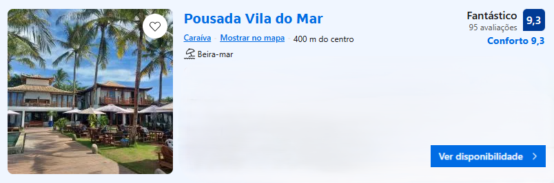 Pousada Vila do Mar | Imagem: Booking.com