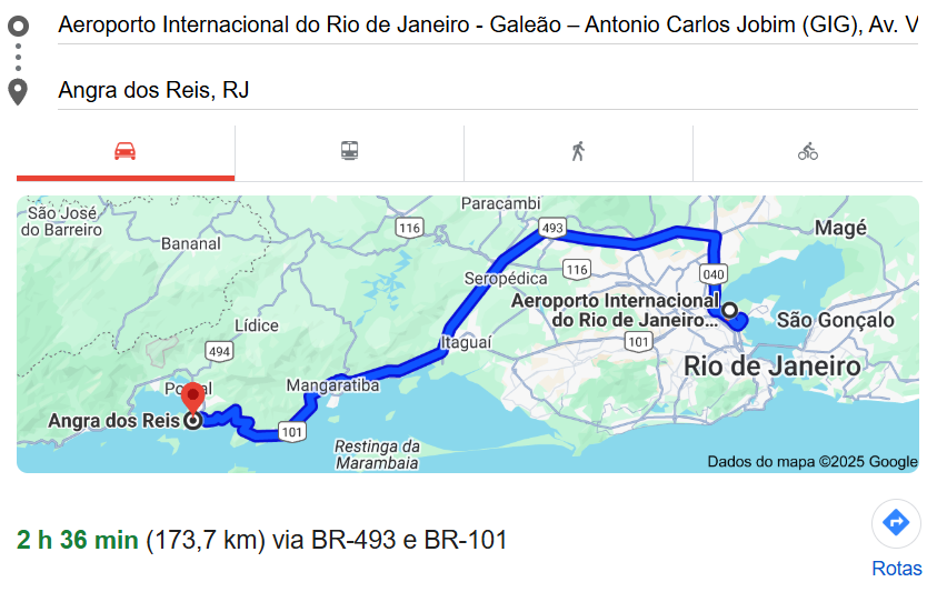 Réveillon dos Corais - trajeto